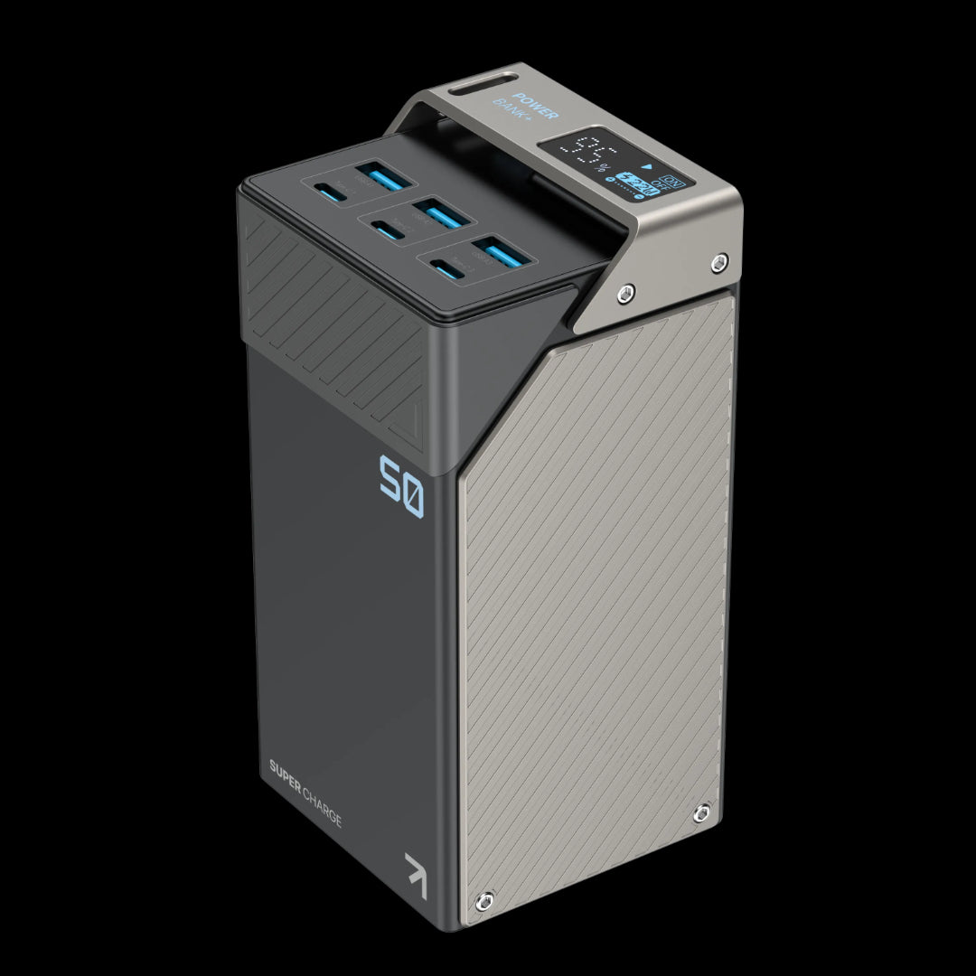 باور بانك بقوة 5000 مل أمبير، قدرة 65 واط متعدد المناف من powerology