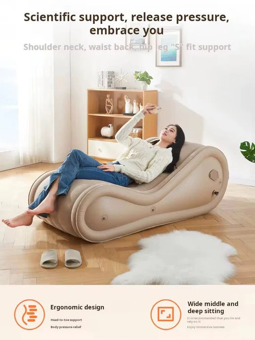 أريكة هوائية عريضة ذاتية النفخ بمضخة مدمجة، مناسبة للمنزل والتخييم