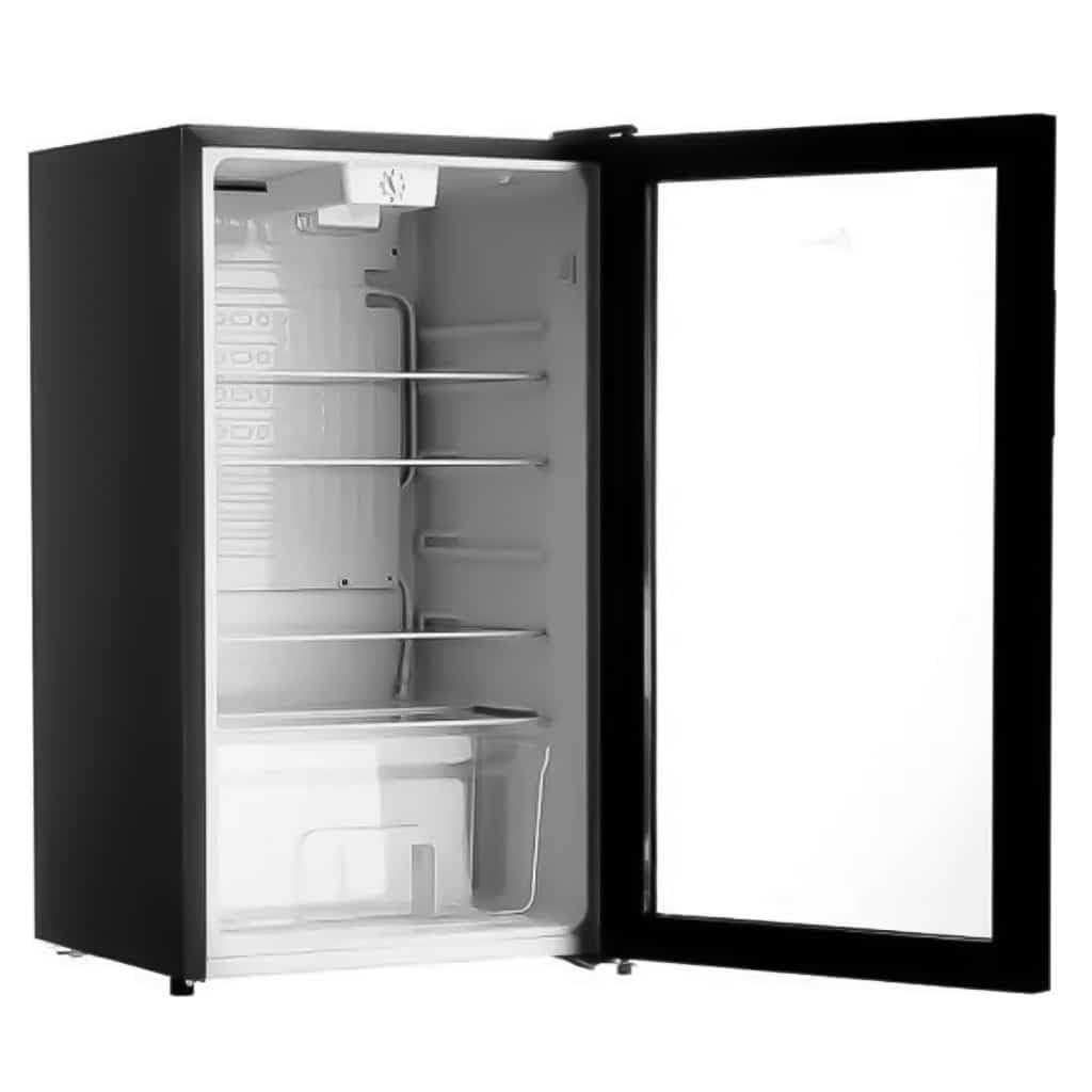 Beverage Refrigerator – 90 Liter Capacity, Glass Door, Black from DLC