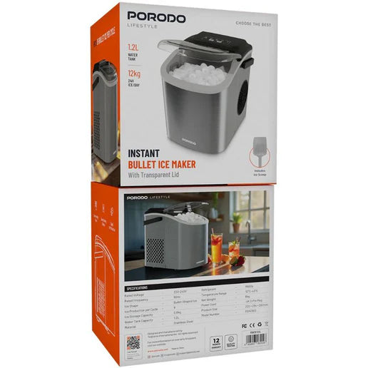 صانعة ثلج فورية بسعة 1.2 لتر ، تصميم مدمج وسريع الأداء من Porodo