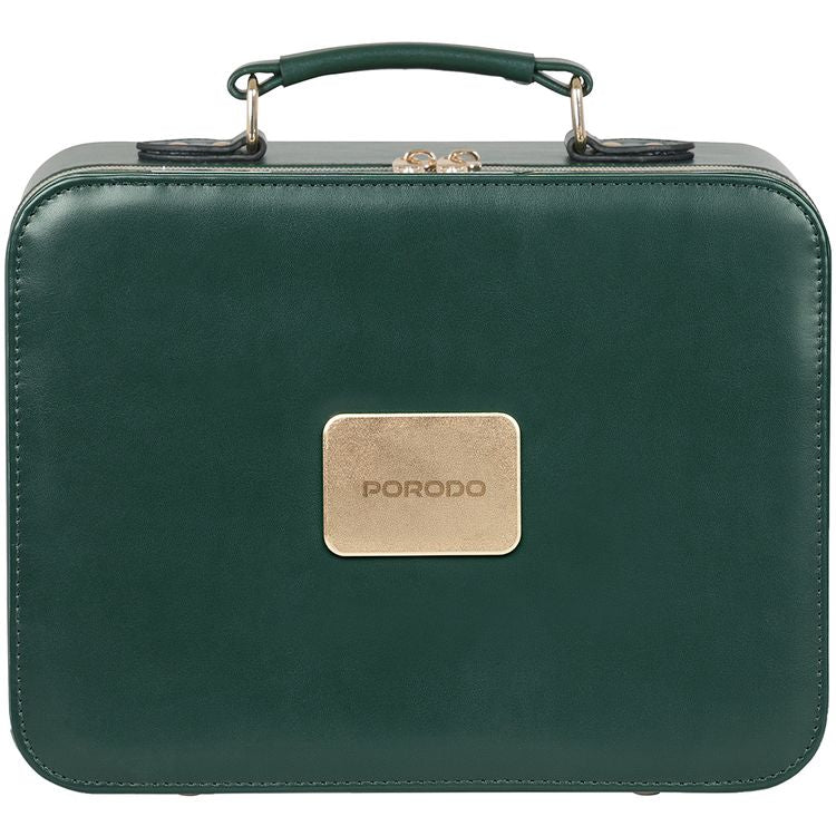 حقيبة مكياج السفر مع مرآة LED قابلة للفصل، 3 أوضاع إضاءة، تصميم عملي وأنيق من Porodo