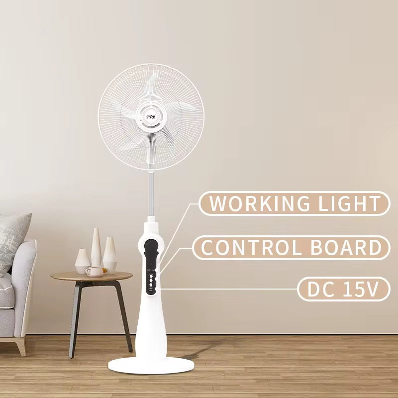 مروحة ارضية قابلة لإعادة الشحن – 16 إنش – ارتفاع قابل للتعديل – كهربائية من WINNING STAR