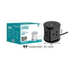 محول كهربائي ST-1034 بقوة 2500 واط متعدد المنافذ بطول 3 متر من Winning Star