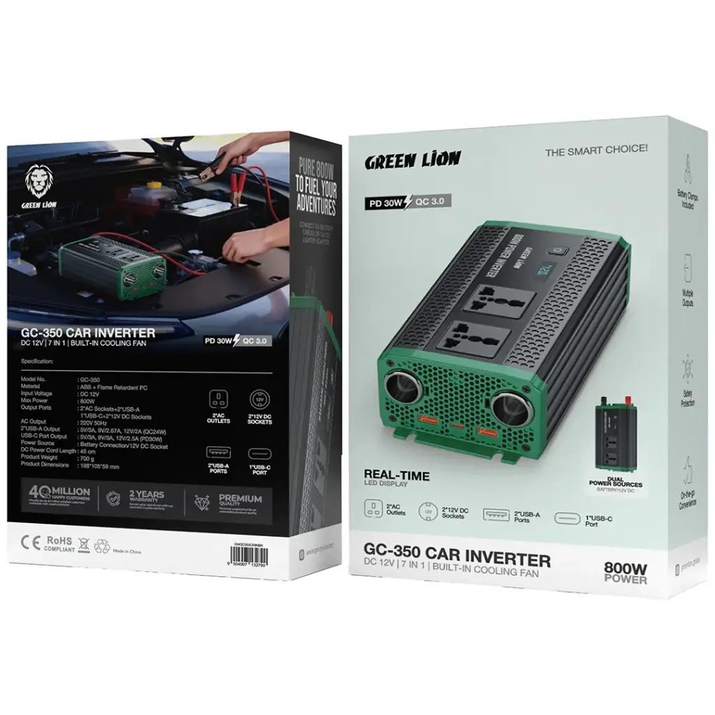 Green Lion 800W Multi-Port Car Power Inverter