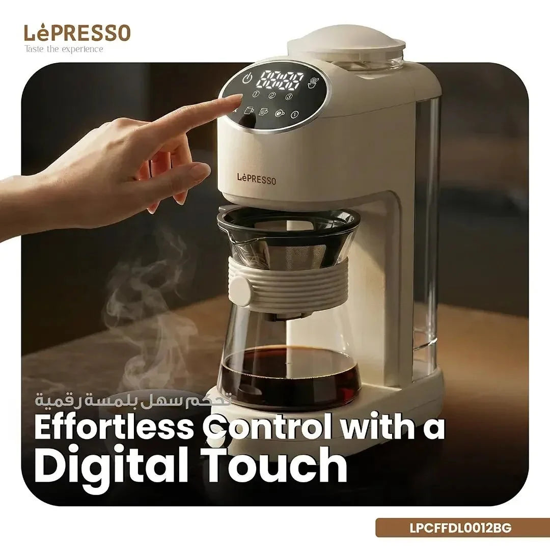 ماكينة قهوة مقطرة LePresso Drip Lab مع مطحنة مدمجة وتحضير 3 أكواب وقدرة 1000 واط