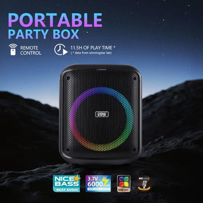 Winning Star ST-8101 Portable Party Box – Portable Party Speaker with RGB Lighting and Powerful Bass, up to 11.5 Hours Playtime