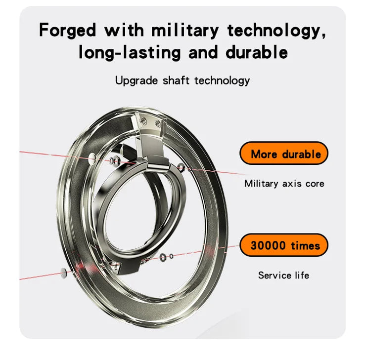 YESIDO C206 حامل حلقة مزدوجة من سبائك الزنك المغناطيسية القابلة للطي للهاتف المحمول