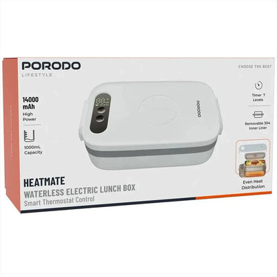 لانش بوكس كهربائي ذكي Porodo HeatMate بسعة 1000ml وبطارية 14000mAh