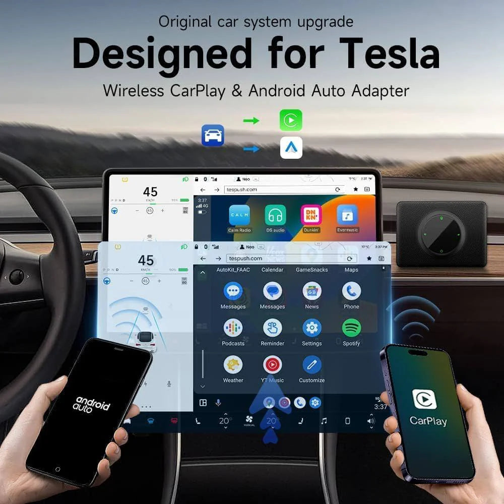 Wireless CarPlay and Android Auto Adapter for Tesla