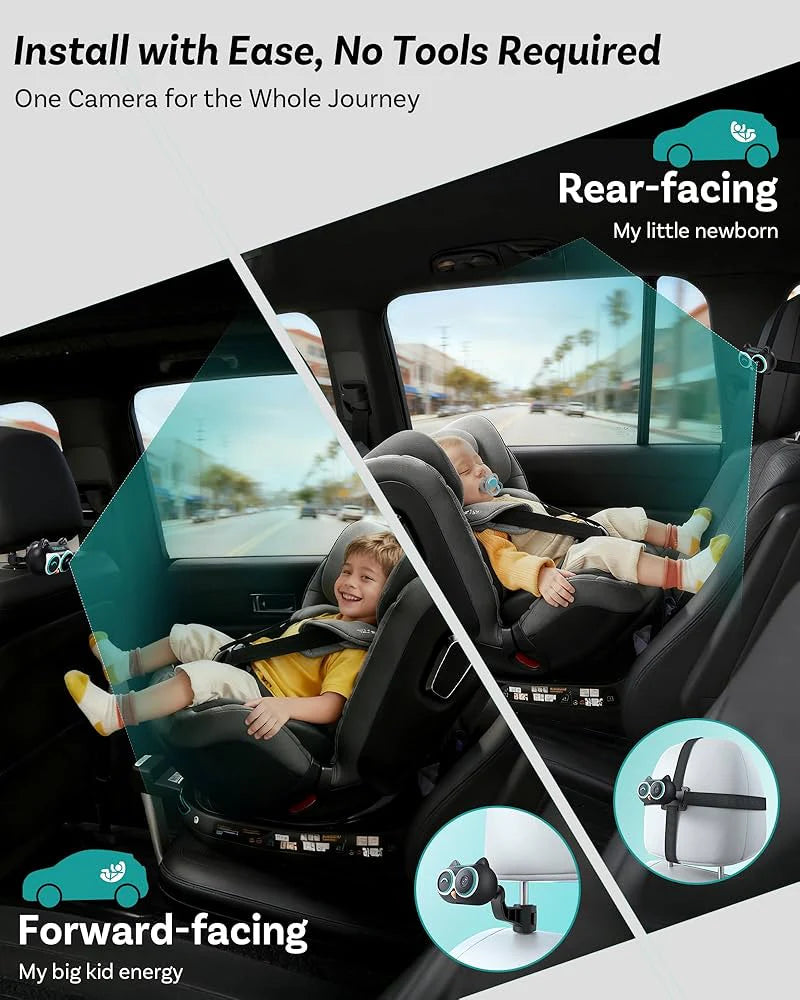 CarPlay adapter for car with rear baby monitor camera and 1080P wireless CarPlay support