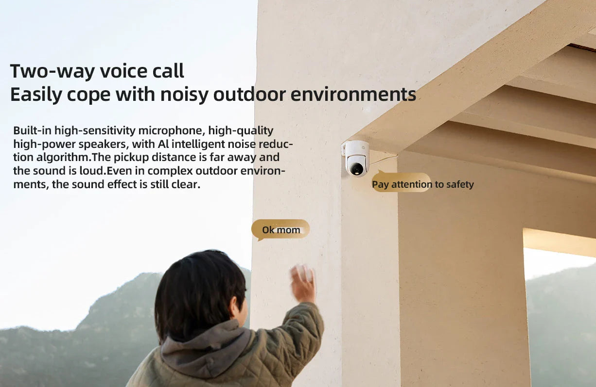 كاميرا خارجية من شاومي CW300 MBC31 بدقة صورة فائقة الوضوح 2.5K، مقاومة للرياح والمطر، مراقبة ذكية للأشخاص بتقنية الذكاء الاصطناعي، مقاومة للماء بمعيار IP66