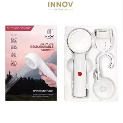 INNOV Portable Electric Shower for Camping and Travel with Built-in 1800mAh Battery and 20L Water Tank