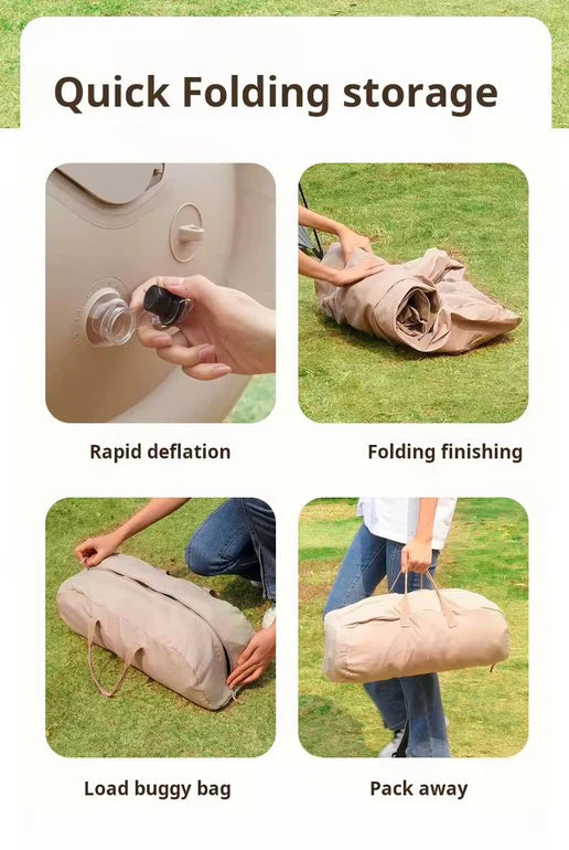 أريكة هوائية عريضة ذاتية النفخ بمضخة مدمجة، مناسبة للمنزل والتخييم