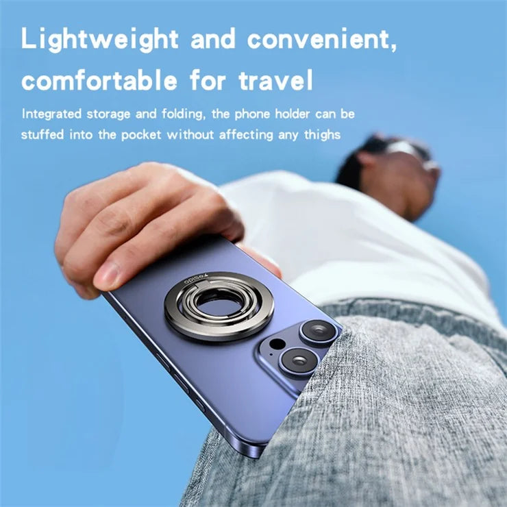 YESIDO C206 حامل حلقة مزدوجة من سبائك الزنك المغناطيسية القابلة للطي للهاتف المحمول