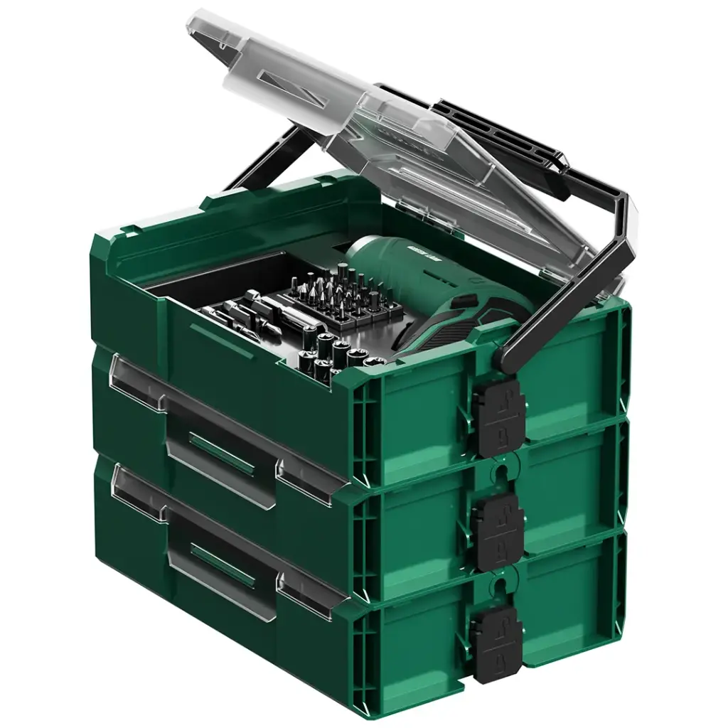 مجموعة أدوات متكاملة Green Lion GTS-700 (213 قطعة) مع مفك كهربائي لاسلكي