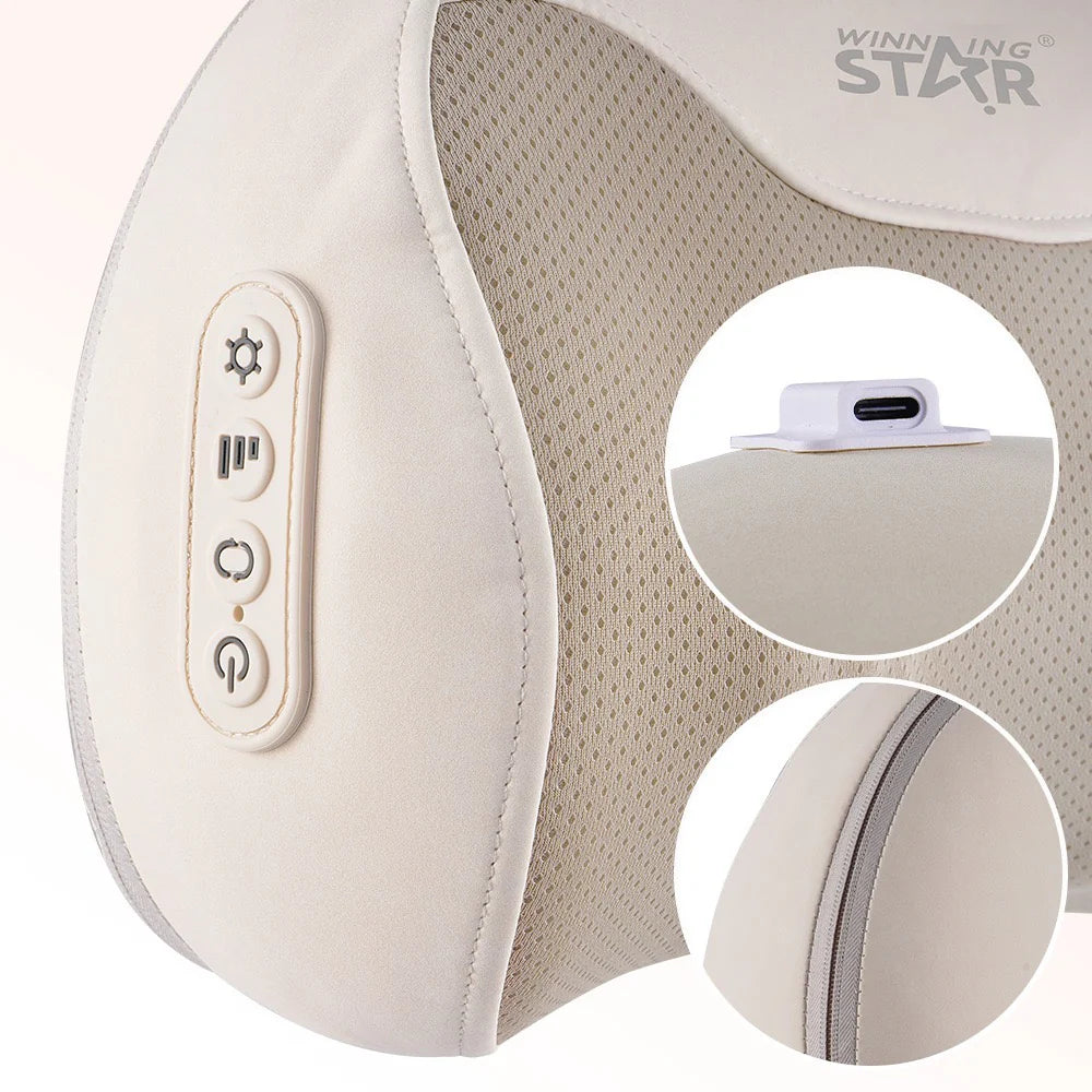 مخدة تدليك للرأس مع خاصيه الحرارة و3 مستويات من WINNG STAR