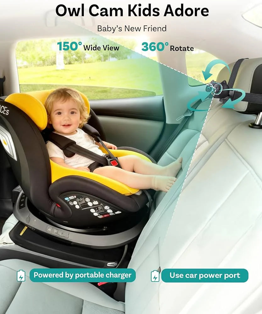 CarPlay adapter for car with rear baby monitor camera and 1080P wireless CarPlay support