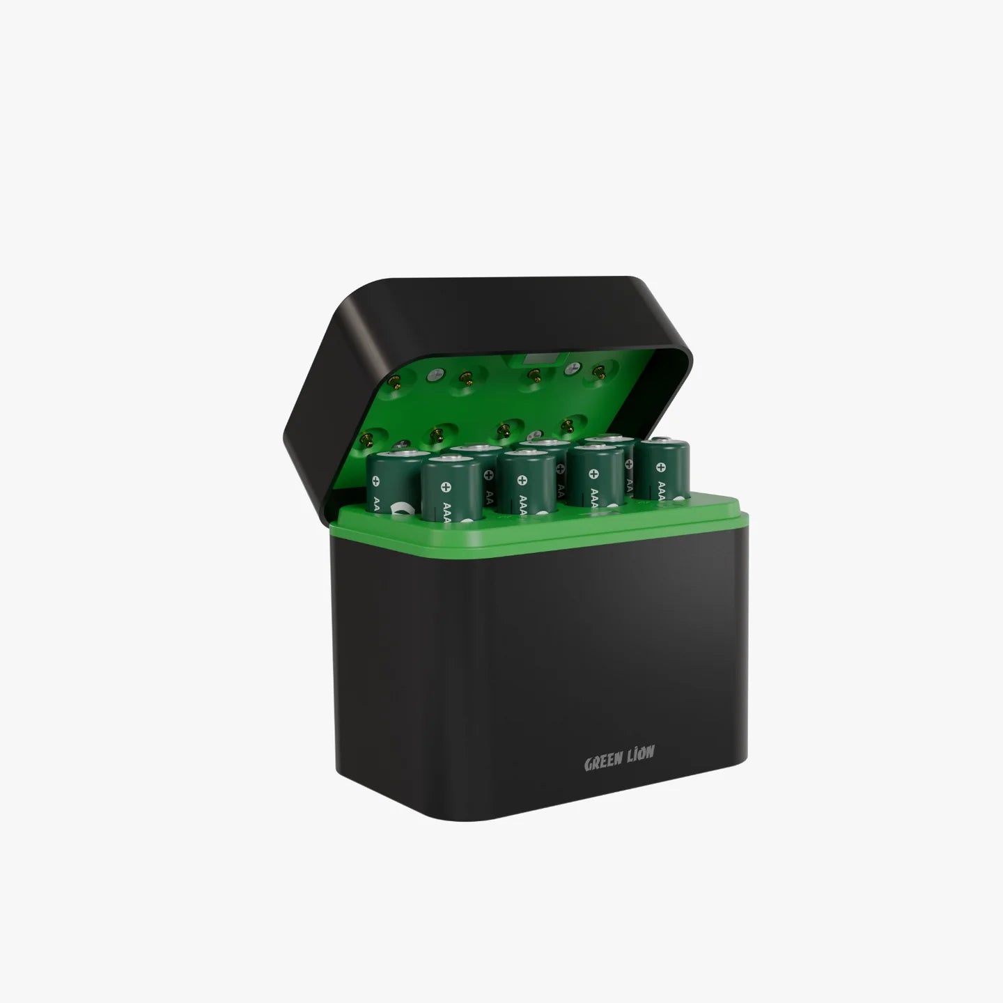 شاحن بطاريات Green Lion 4 بطاريات AA و4 بطاريات AAA القابلة لإعادة الشحن