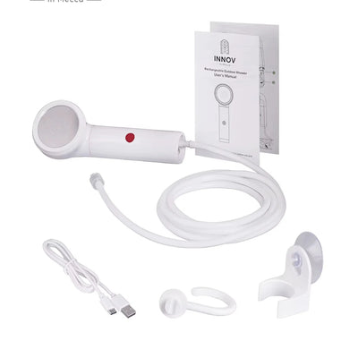 INNOV Portable Electric Shower for Camping and Travel with Built-in 1800mAh Battery and 20L Water Tank