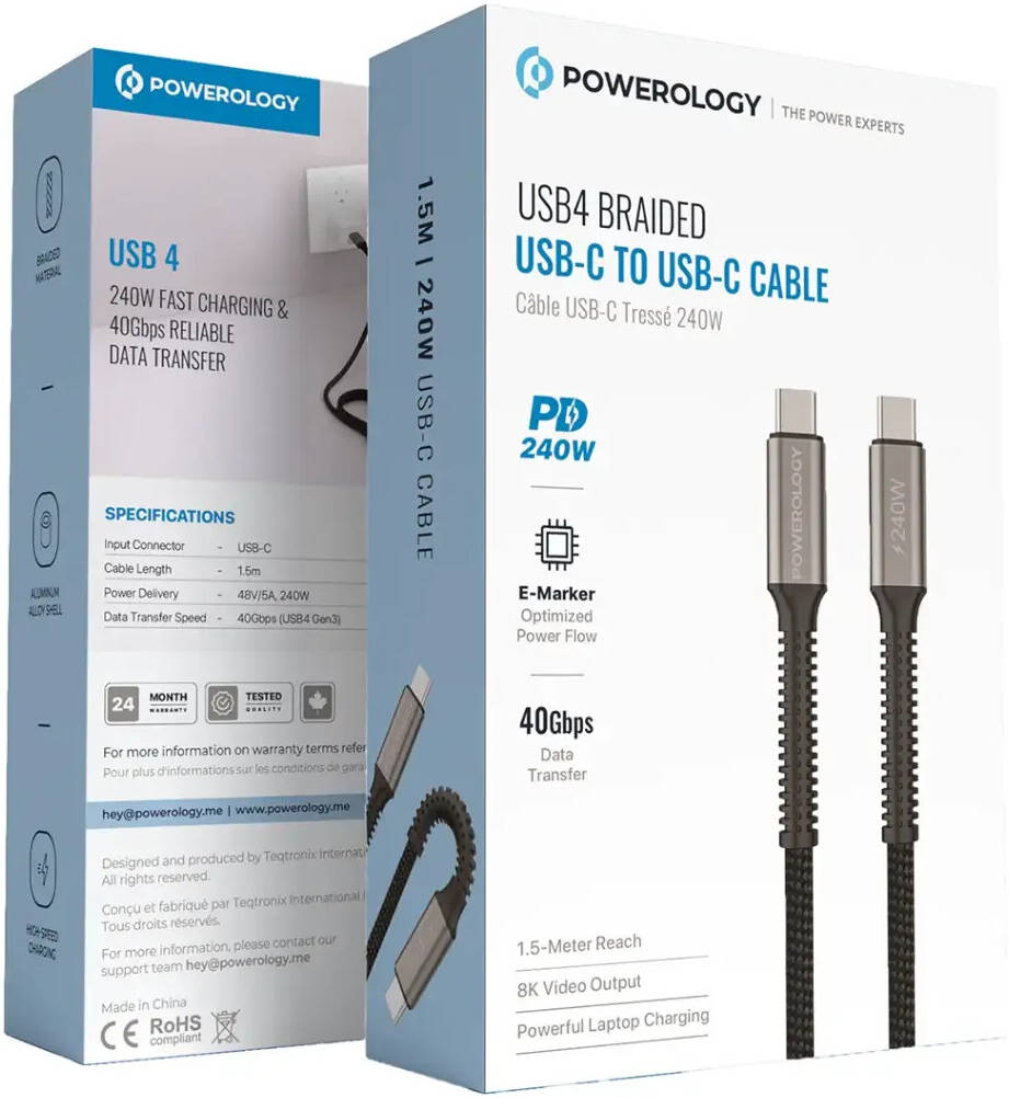 POWEROLOGY 240W Type-C to Type-C Cable