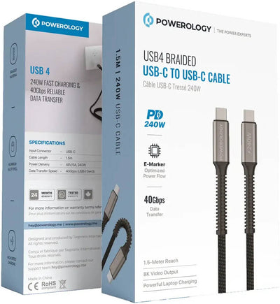 POWEROLOGY 240W Type-C to Type-C Cable