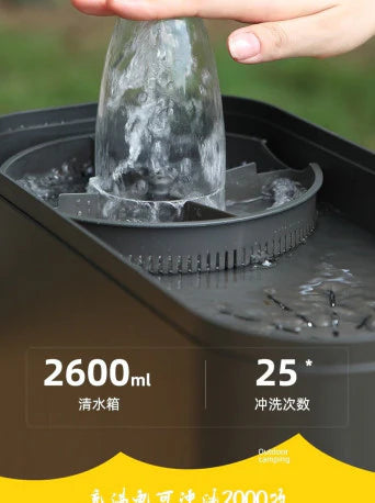 Automatic Cup Washer with Holder - Glass Rinser for Cleaning Glasses and Milk Jugs