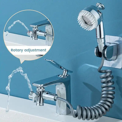 3-in-1 Universal Water Taps New Multifunction Bathroom Attachment Shower Head Copper 360° Rotating