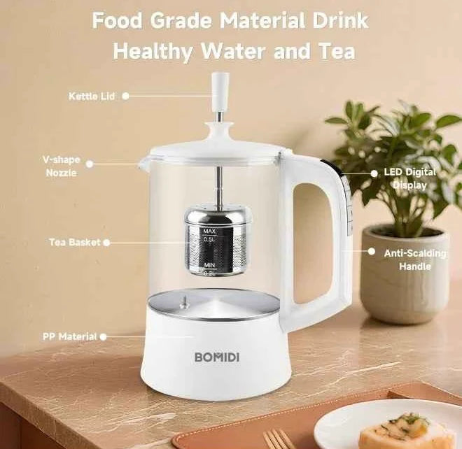 BOMIDI 500ml Portable Electric Kettle for Tea and Coffee