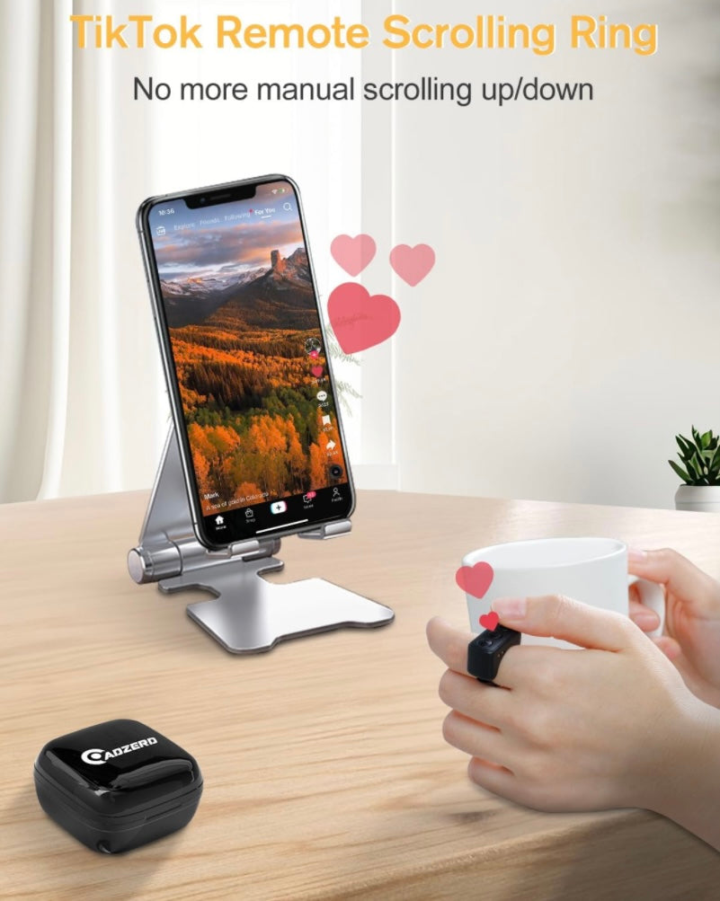 خاتم ذكي للتحكم بالهاتف عن بعد بخاصية البلوتوث مناسب iPhone, iPad, iOS, Android