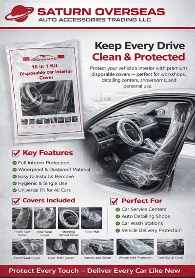 طقم حماية داخلية للسيارة 10 في 1 – Disposable Car Interior Protection Kit