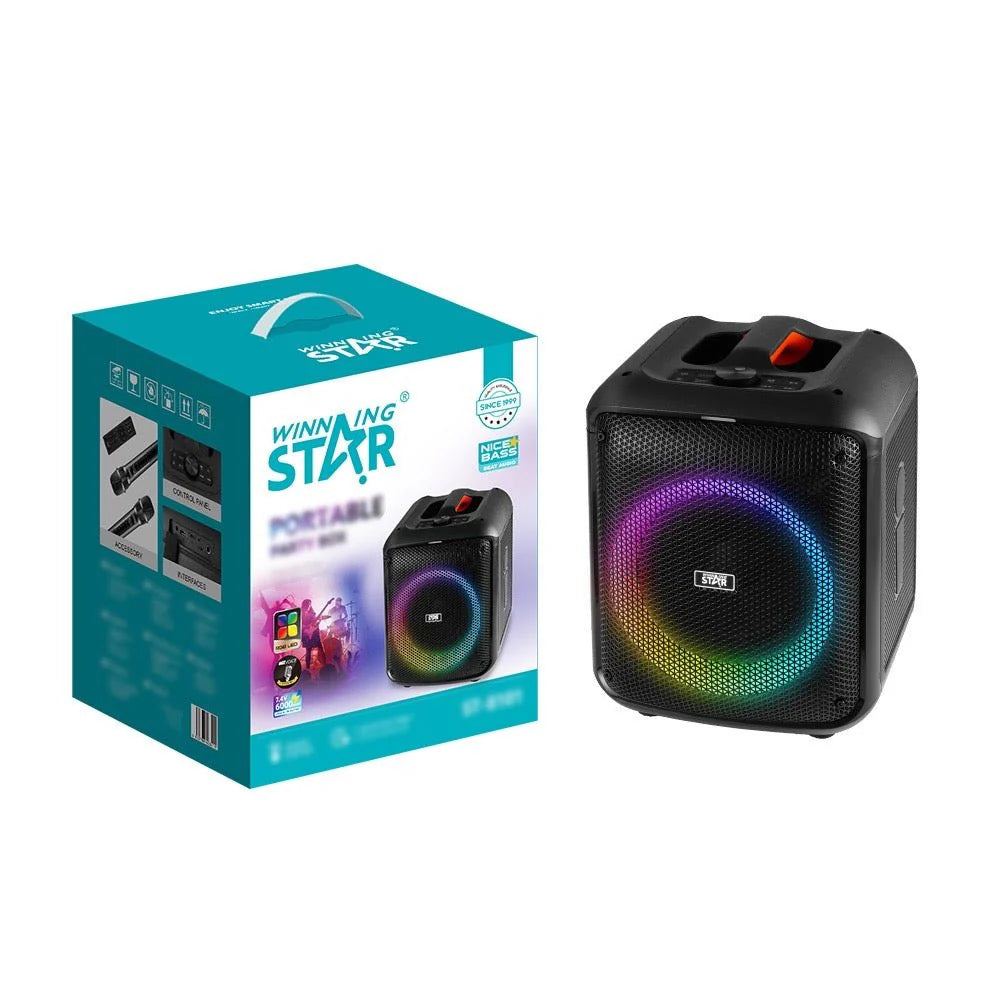 Winning Star ST-8101 Portable Party Box – Portable Party Speaker with RGB Lighting and Powerful Bass, up to 11.5 Hours Playtime