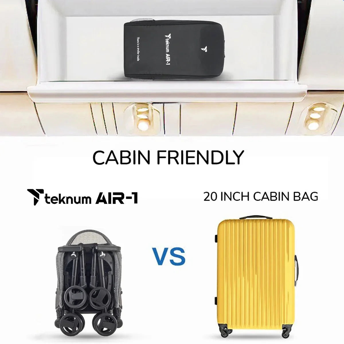 عربة أطفال للسفر قابلة للطي TEKNUM AIR - 1 من SAMBOX مع حقيبة حمل
