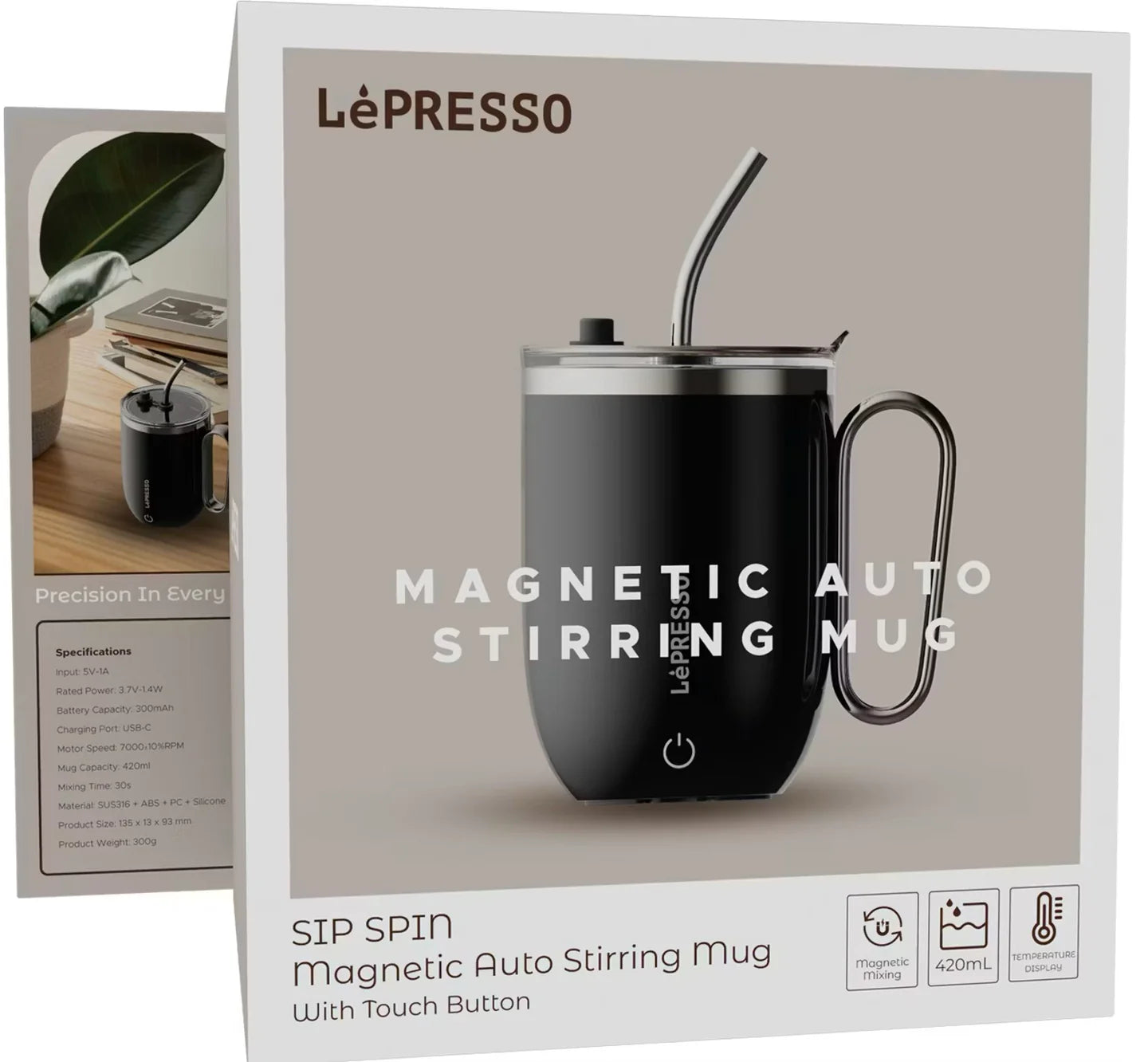 كوب التحريك الأوتوماتيكي للمشروبات الساخنة والباردة – من Lepresso