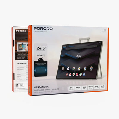 شاشة ذكية محمولة بقياس 24.5 بوصة تدعم نظام أندرويد 14 من Porodo