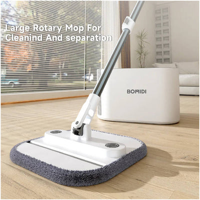 Self-rotating floor cleaning mop