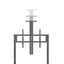 Swivel Metal TV Stand with four lockable wheels and a modern design for offices and homes