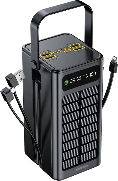 باور بانك شمسي 60000mAh متعدد المنافذ مع شحن سريع – Green Lion Solar X