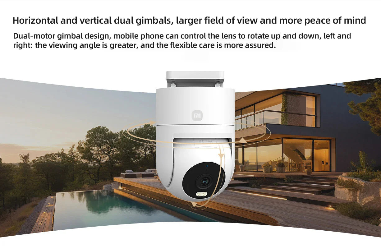 كاميرا خارجية من شاومي CW300 MBC31 بدقة صورة فائقة الوضوح 2.5K، مقاومة للرياح والمطر، مراقبة ذكية للأشخاص بتقنية الذكاء الاصطناعي، مقاومة للماء بمعيار IP66