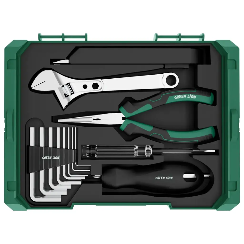 مجموعة أدوات متكاملة Green Lion GTS-700 (213 قطعة) مع مفك كهربائي لاسلكي