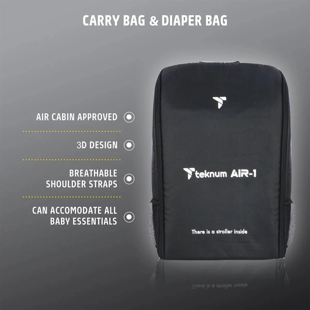 عربة أطفال للسفر قابلة للطي TEKNUM AIR - 1 من SAMBOX مع حقيبة حمل