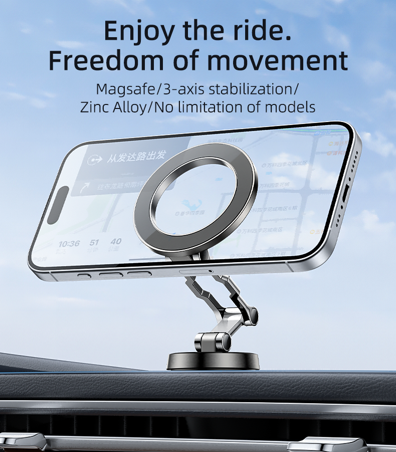 Yesido Zinc Alloy 360-Degree Rotatable Magnetic Phone Holder