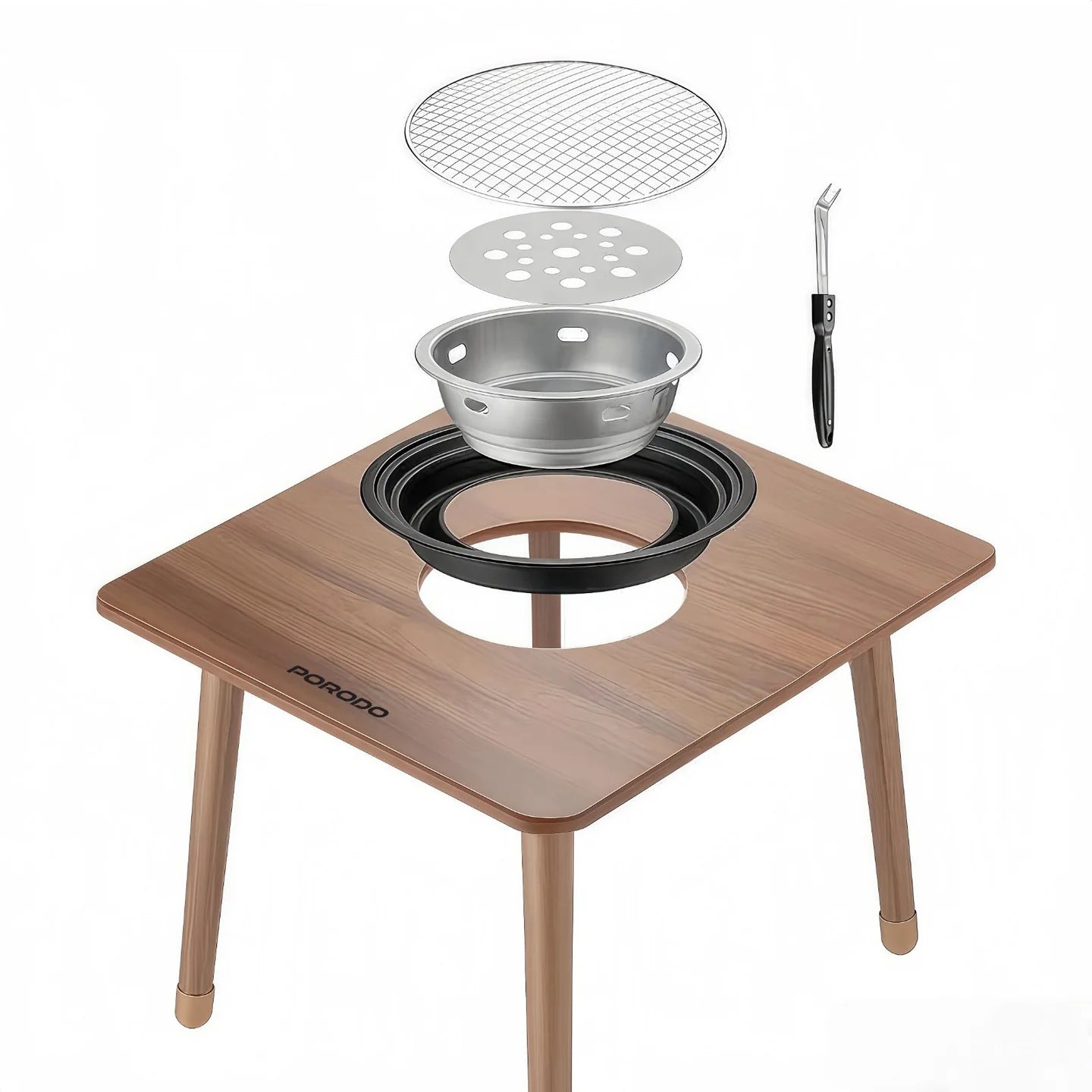 طاولة شواء خارجية متعددة الاستخدام