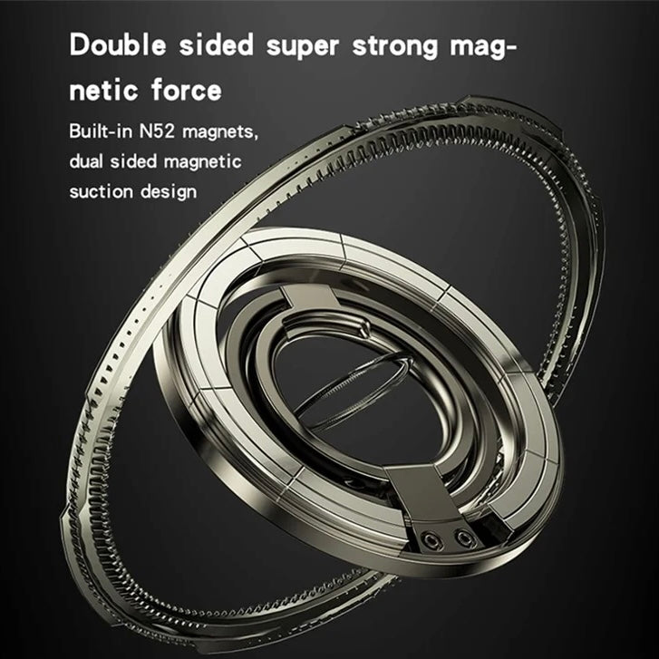 YESIDO C206 حامل حلقة مزدوجة من سبائك الزنك المغناطيسية القابلة للطي للهاتف المحمول