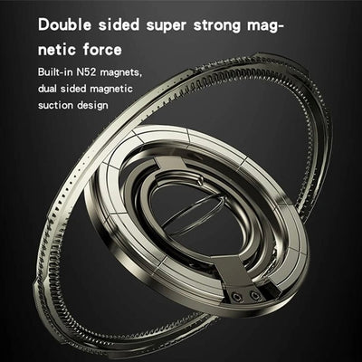 YESIDO C206 حامل حلقة مزدوجة من سبائك الزنك المغناطيسية القابلة للطي للهاتف المحمول