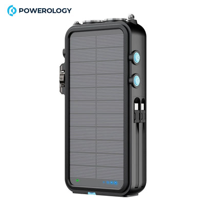 Solar Emergency Radio with 16000mAh Power Bank – LED Lamp, FM, and Wireless Charger