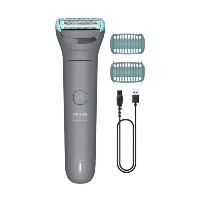 ماكينة تشذيب شعر الجسم، مقاومة للماء 100%، شحن USB، تشغيل لاسلكي حتى 80 دقيقة من Philips