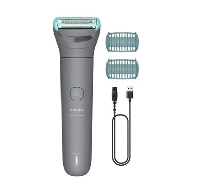 ماكينة تشذيب شعر الجسم، مقاومة للماء 100%، شحن USB، تشغيل لاسلكي حتى 80 دقيقة من Philips