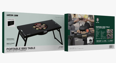 طاولة شواء متنقلة قابلة للطي ومقاومة للحرارة والصدأ من Green Lion