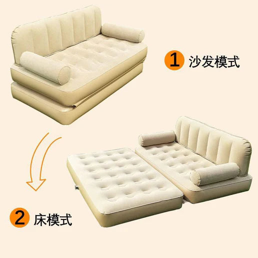 كنبة هوائية خارجية قابلة للنفخ – أريكة ومرتبة تخييم قابلة للطي مع مضخة هواء كهربائية