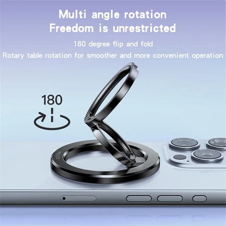 YESIDO C206 حامل حلقة مزدوجة من سبائك الزنك المغناطيسية القابلة للطي للهاتف المحمول